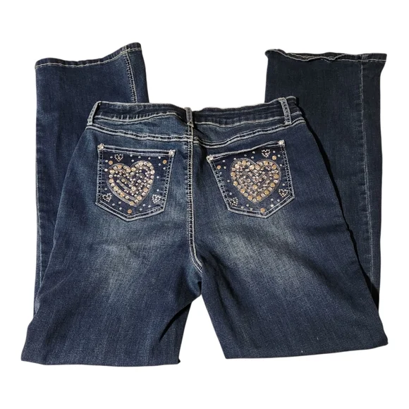 Cato Denim Womens Sz 14 Blue Jeans Boot Cut Mid Rise Embellished Medium Wash - Picture 3 of 12